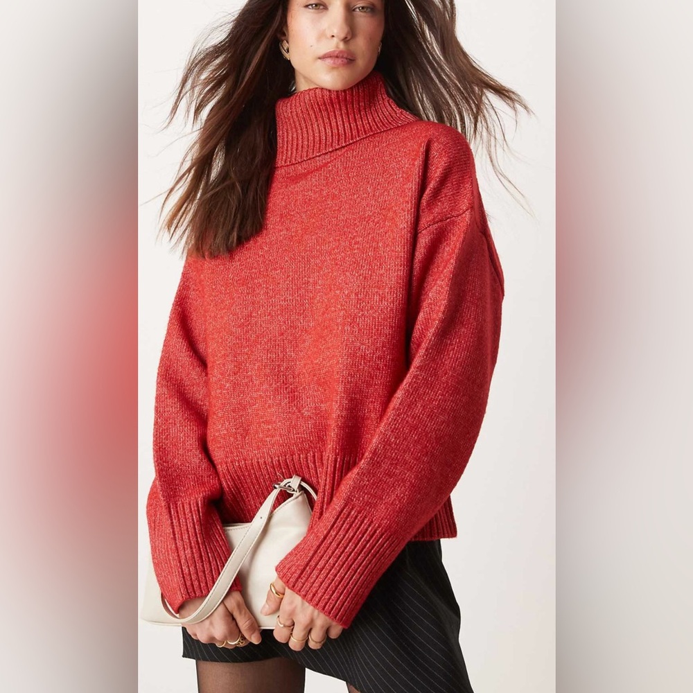 Elegant Scarlet Turtleneck Sweater